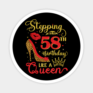 My 58th Birthday Like A Queen Cheetah Print Birthday Queen Magnet